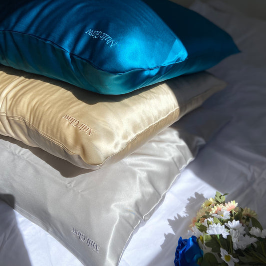 Taie d’oreiller 100% soie – Bleu canard (Copie) Nuit Glow