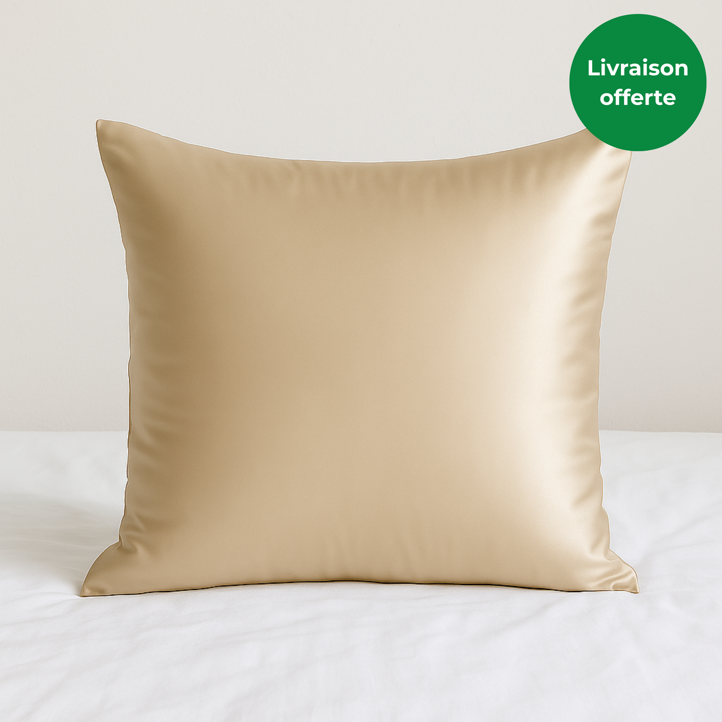 Taie d’oreiller 100% soie – Beige sable